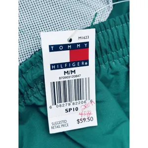 Vintage‎ Tommy Hilfiger Track Pants Green Baggy Windbreaker Logo Mens M NWT 90s thumbnail 3
