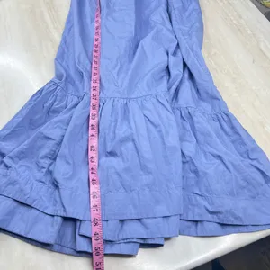 Free People Womens XS Periwinkle Blue Ruffle Strap Tiered Cotton Maxi Dress thumbnail 8