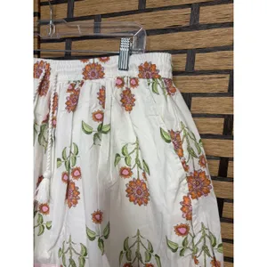 Old Navy White‎ Floral Cotton Bohemian Style Shorts Size Large thumbnail 4