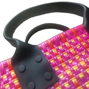 Truss Handwoven Tote | Hand Bag Pink Orange Yellow Bag thumbnail 11