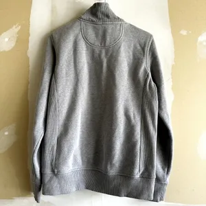 Carhartt Full Zip Sweatshirt High Neck Fleece Lined Ribbed Trim Cotton Gray M thumbnail 4