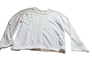 Madewell Medium White Crewneck Sweatshirt Bell Sleeve Relaxed Fit Oversized thumbnail 1