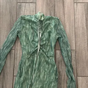 House of CB Green Long Sleeve Bodycon Dress thumbnail 2
