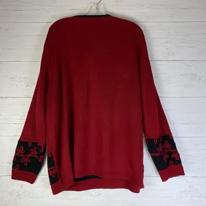 Vintage Dress Barn sweater red/black womens size 1X embroidered thumbnail 2
