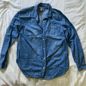 Old Navy the classic shirt button up blue thumbnail 1