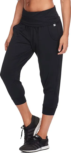 Body Glove NWT Women's Jupiter Loose Fit Activewear Capri Pant Joggers, Large, Black thumbnail 4