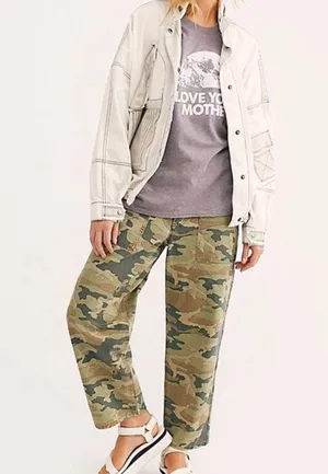 NWT Free People Remy Camo Print Wide Leg Crop pant thumbnail 7