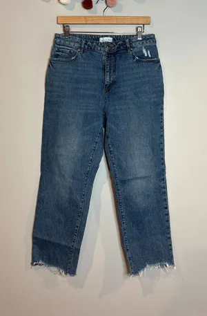 Loft Curvy High Waist Straight Crop jeans thumbnail 1