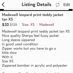 Leopard Print Teddy Jacket Brown And Black XS thumbnail 11