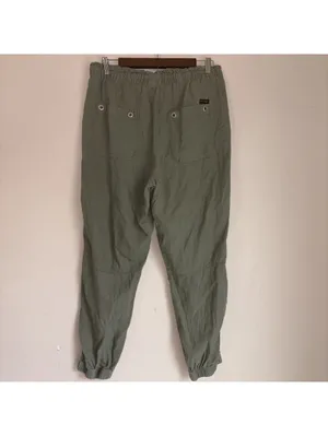 Social Standard by Sanctuary Olive Green Linen-Blend Joggers XL thumbnail 5