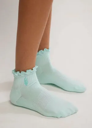 Free People Classic Ruffle Socks NWT Mint Green OS FP Movement thumbnail 1