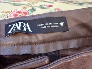 Zara Faux Leather Dress Shorts Sz XS Brown Glam Going Out Night Club thumbnail 5