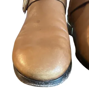 Tory Burch Sofia 40343 Cognac Leather Riding Boots Gold Buckle 8.5 thumbnail 9