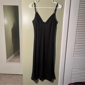 Lovestitch Women's Size Small Slow Dance Slip Dress Black Midi Sleeveless V-Neck thumbnail 3