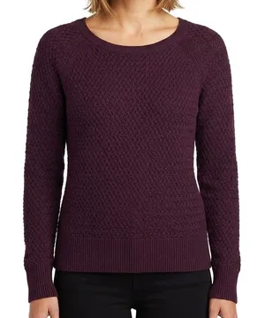 American Eagle Textured Knit Sweater Women’s Large‎ Burgundy Crewneck Pullover thumbnail 1