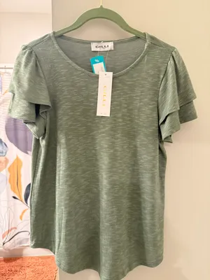 Short Sleeve Ruffle Tee thumbnail 4