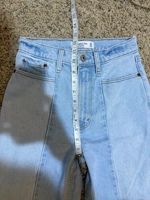 Abercrombie & Fitch Curve Love 90s Straight High Rise Jeans Two Tone 24/00 LONG thumbnail 5