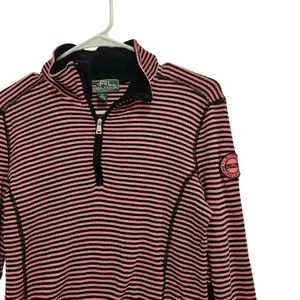 Lauren Ralph Lauren Active Pink Striped Long Sleeve Quarter Zip Activewear Top M thumbnail 3