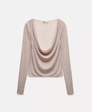 ZARA Rhinestone Tulle Shirt thumbnail 1