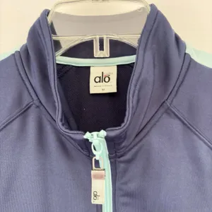 Alo Yoga CoolFit Jacket Womens Navy Blue Colorblock Full‎ Zip Running Medium thumbnail 5