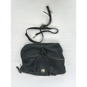 Dooney & Bourke Satchel‎ Bag Purse Black Leather Pebbled Zip Pocket Classic Tote thumbnail 2