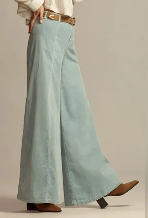 NWT Anthropologie Shine Corduroy Palazzo Pants Size 4 thumbnail 3