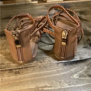 X/appeal Kayla Strappy braided gladiator flats. Size 6. thumbnail 6