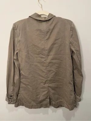 Free People Taupe Khaki Blazer Jacket Cotton Herringbone XS OB464299 thumbnail 5
