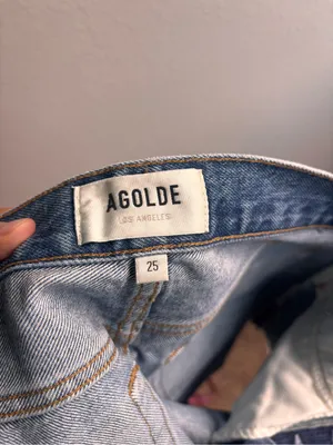 AGOLDE Blue Denim Cutoff Shorts thumbnail 3