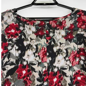 Alyx Floral Chiffon Top Sz 3XL Whimsigoth Smocked Dolman Sleeve Dark Romantic thumbnail 7