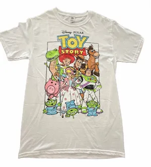Fruit of the Loom Disney Pixar Toy Story Cast Graphic T-Shirt White Size Small S Woody Buzz thumbnail 1