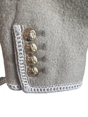 DUNST Beige Tweed Boucle Jacket in Small Womens Wool Jacket thumbnail 8