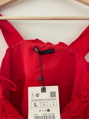 Zara red flutter top new nwt thumbnail 3