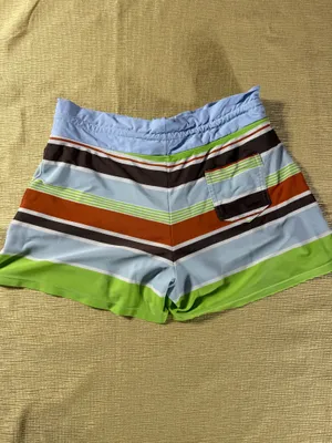 Athleta Women’s Size 8 Striped Board Shorts Swim Surf Blue Green Orange thumbnail 9