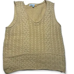 Yellow Cable Knit V-Neck Sweater Vest Preppy Light Academia Small thumbnail 6