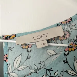 LOFT Women's Floral Blouse - Teal and Multicolor thumbnail 3