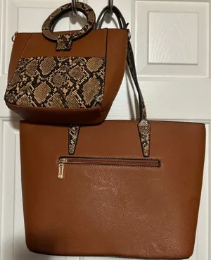 Women’s Light Brown Tote and Smaller Handbag Set‎ Animal Print thumbnail 1