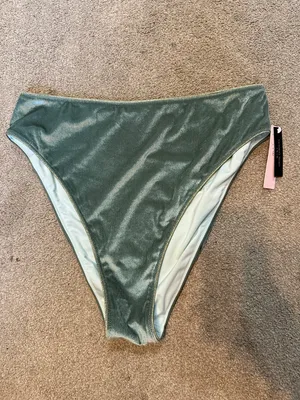 Victoria’s Secret Green Velvet‎ High Waisted Swim Bottoms Size XL thumbnail 3