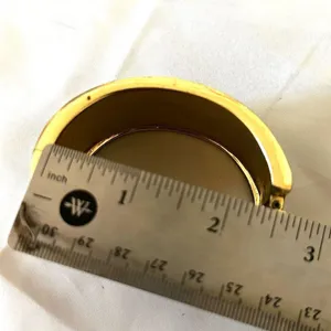 Gold tone leopard hinged bangle bracelet thumbnail 5