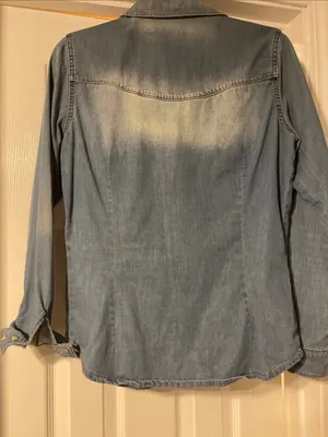 EUC Zara distressed western pearl snap shirt thumbnail 5