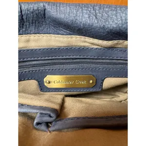 Coldwater Creek Dusty Blue Leather Flap Crossbody Bag Soft Pebbled Adjustable Strap thumbnail 12