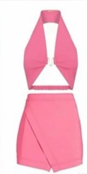 Cult Gaia hot pink mini skirt skort Alma short blossom nwt size medium it girl thumbnail 1