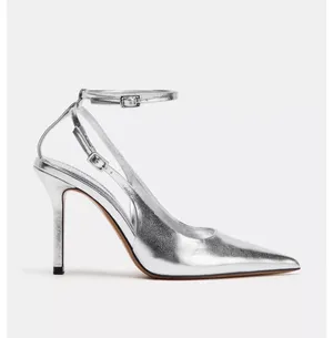 ZARA Metallic Slingback Heels thumbnail 4