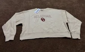 Cropped Oklahoma Crewneck Sweatshirt - Cream thumbnail 1