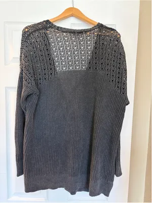 American Eagle Outfitters Cardigan L Open Knit Boho Grunge Granola Girl S8 thumbnail 2