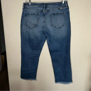 KanCan High Rise Straight Distressed Raw Hem Crop Denim‎ Jeans thumbnail 6
