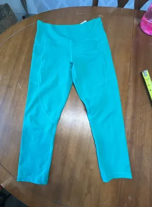 Zyia Active High-Rise Pocket Crop Leggings, Teal thumbnail 1