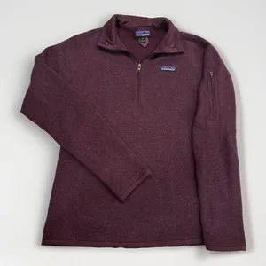 Patagonia Sweater Womens Size Medium Better Sweater 1/2 Zip Burgundy thumbnail 1