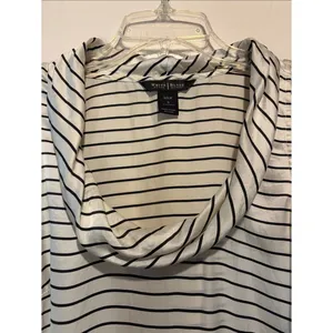 White House | Black Market 100% Silk Cowl Neckline Layering Striped Tank Blouse Size Small thumbnail 4
