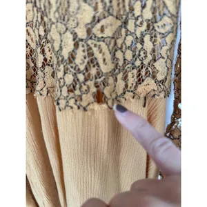 Free People Yellow Tell‎ Tell Secret Origins Eyelash Lace Tunic Dress Size XS thumbnail 6